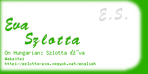 eva szlotta business card